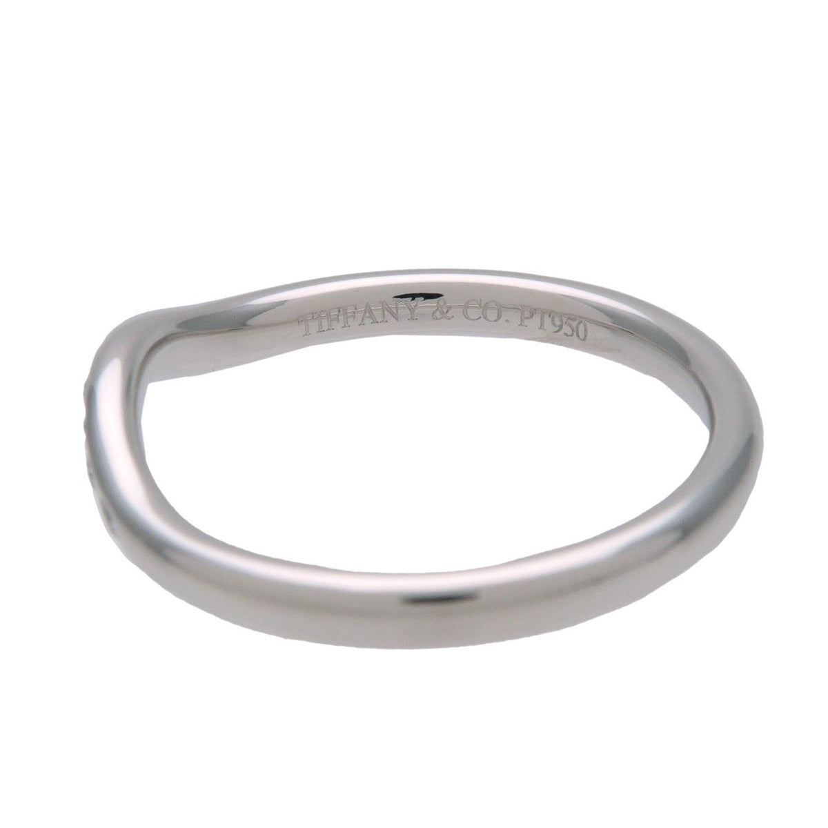 Tiffany & Co. Elsa Peretti Curved Wedding Band Platinum With Diamonds Silver Platinum Ring Jewelry (Pre-Owned)