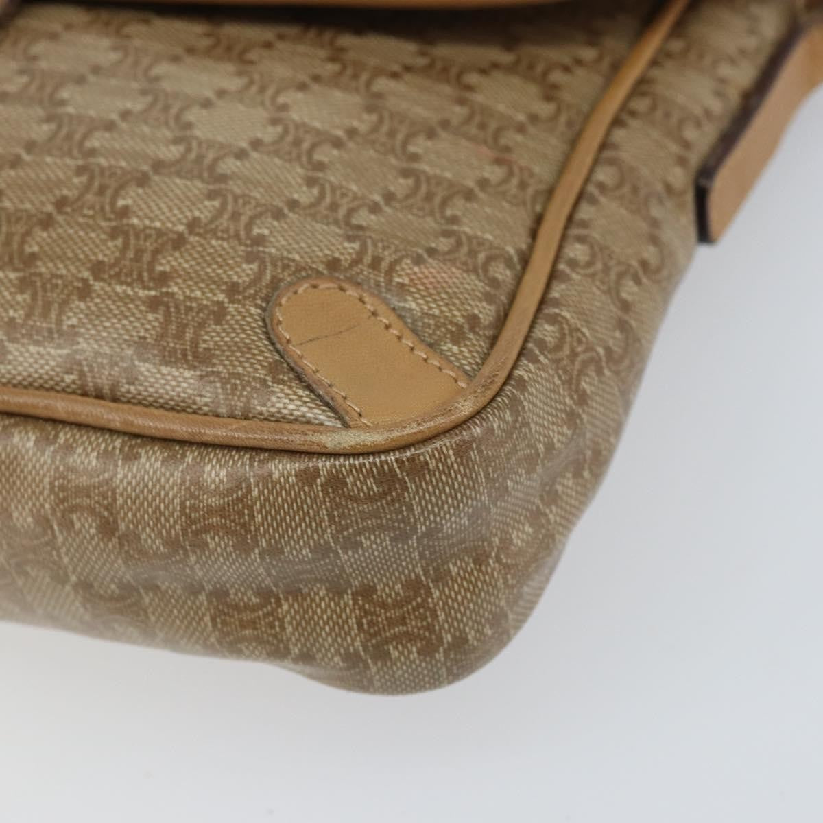Celine Vintage Macadam Canvas And Leather Beige Canvas Shoulder Bag Bag (Pre-Owned)