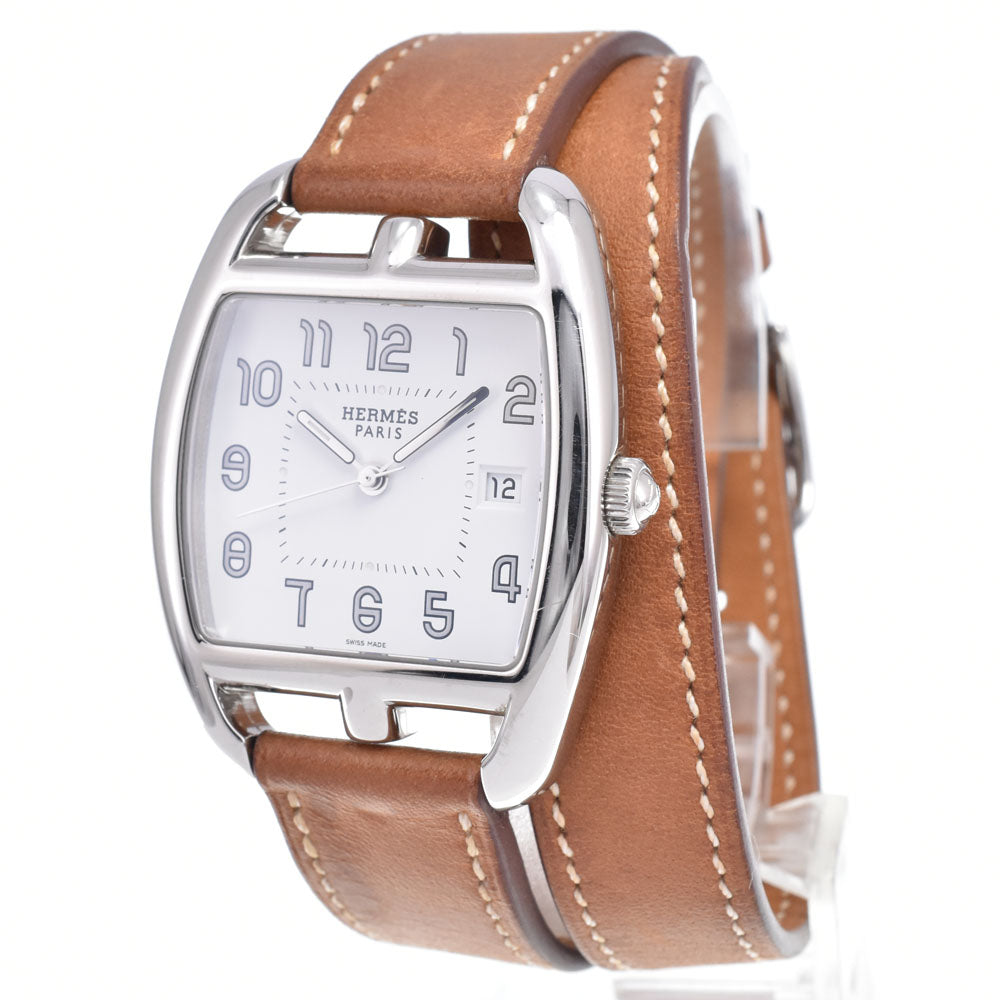 Hermes Cape Cod Quartz Stainless Steel And Leather Watch (Pre-Owned)