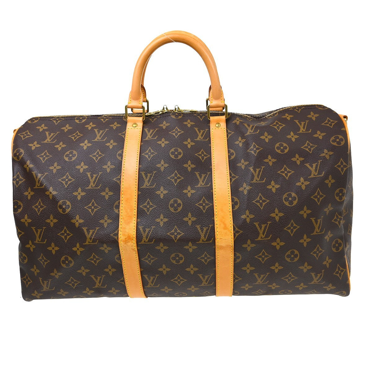 Louis Vuitton Keepall Bandoulière Monogram Brown Canvas Travel Bag Bag (Pre-Owned)