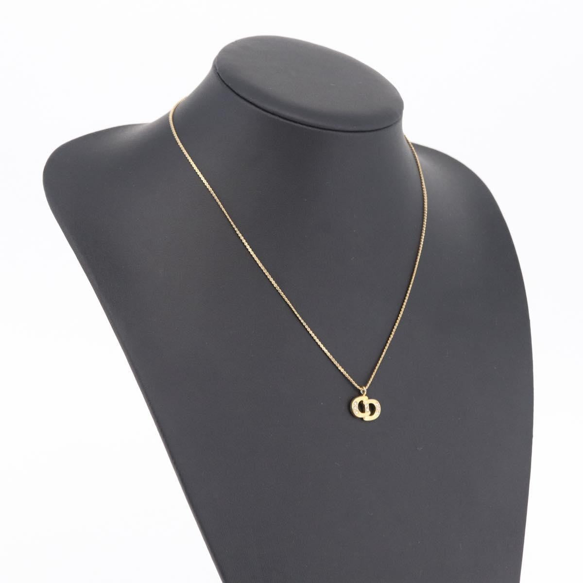 Christian Dior Cd Pendant Metal Gold Metal Necklace Jewelry (Pre-Owned)