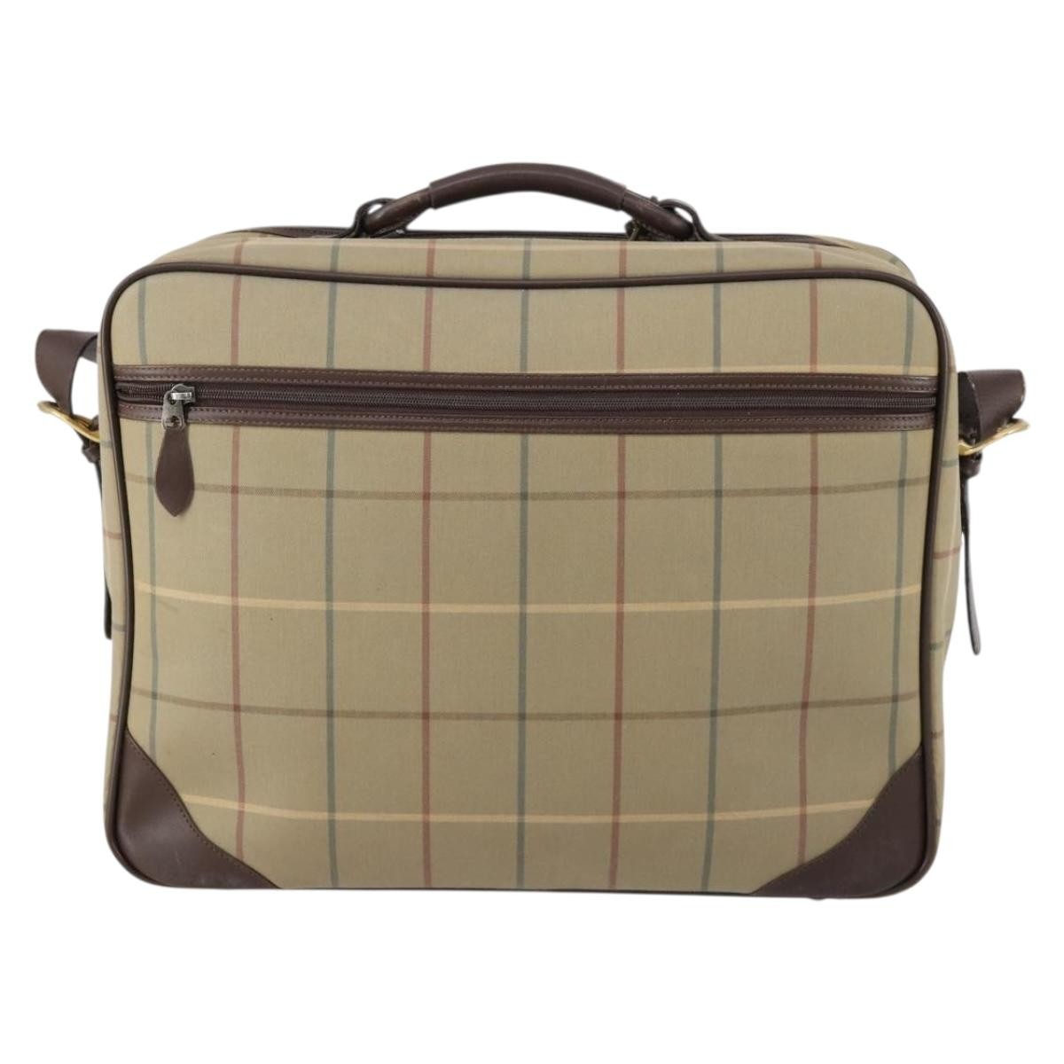Burberry Nova Check Boston Canvas Beige Canvas Travel Bag Bag (Pre-Owned)