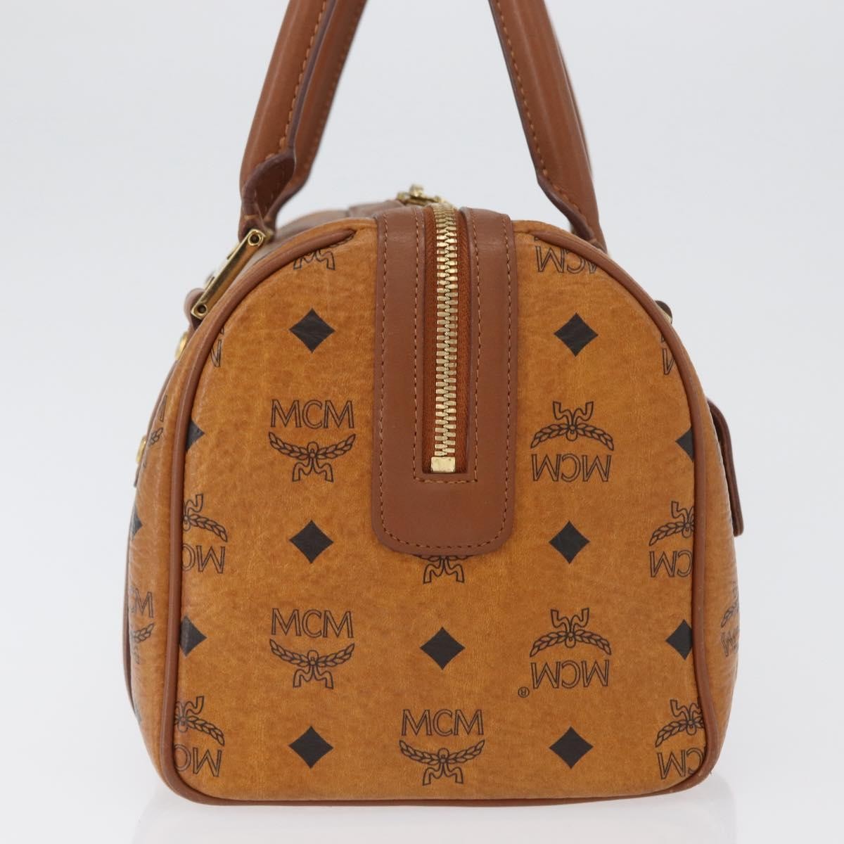 MCM Visetos Logogramme Leather Brown Leather Handbag (Pre-Owned)