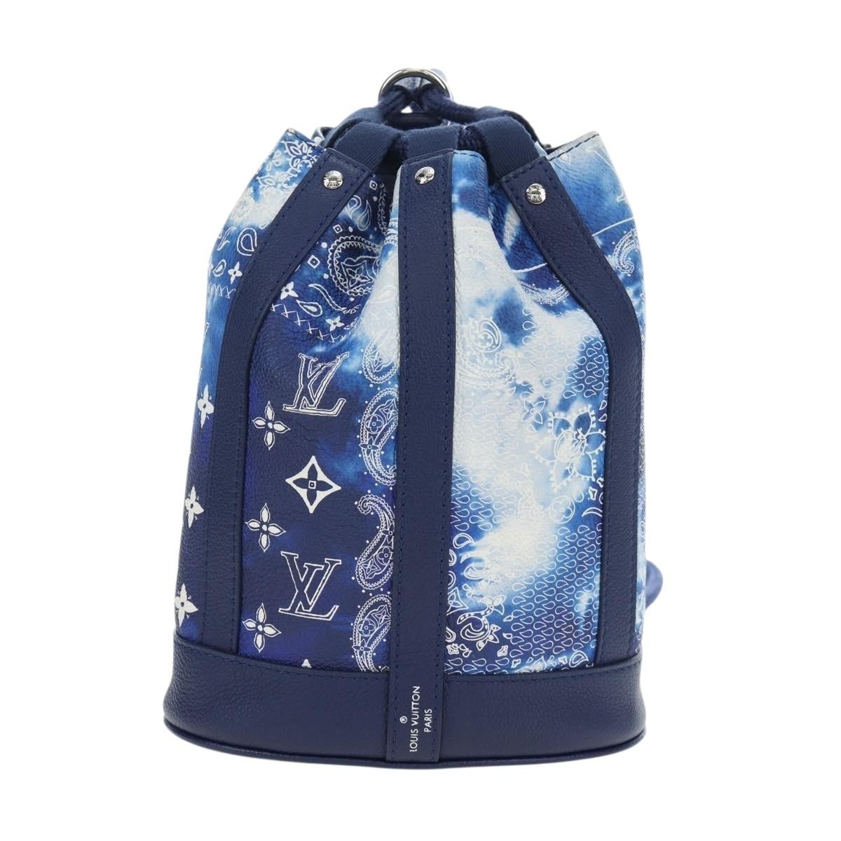 Louis Vuitton Randonnee Limited Edition Monogram Bandana Leather Blue Canvas Shoulder Bag Bag (Pre-Owned)