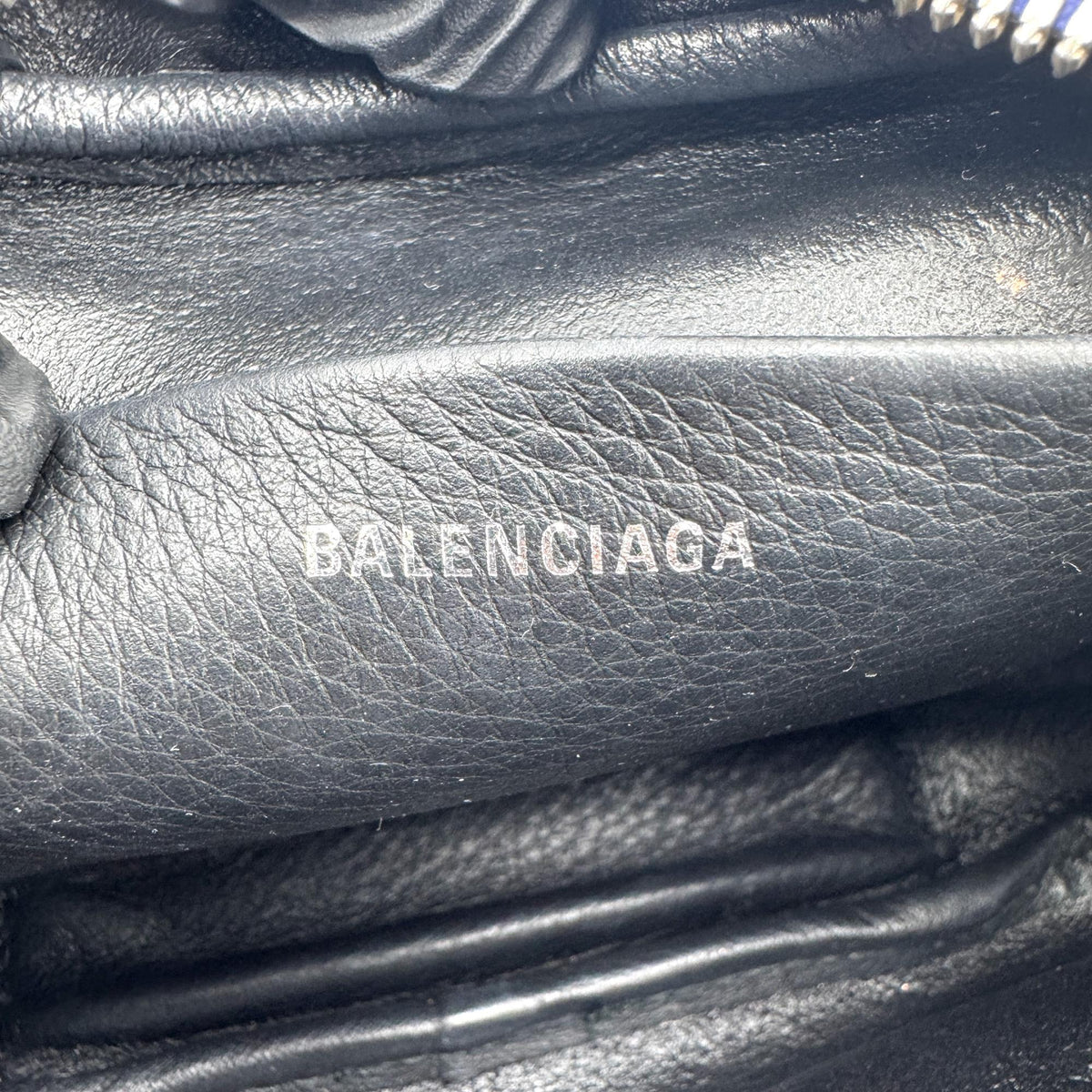 Balenciaga Everyday Camera Printed Leather Blue Leather Handbag (Pre-Owned)