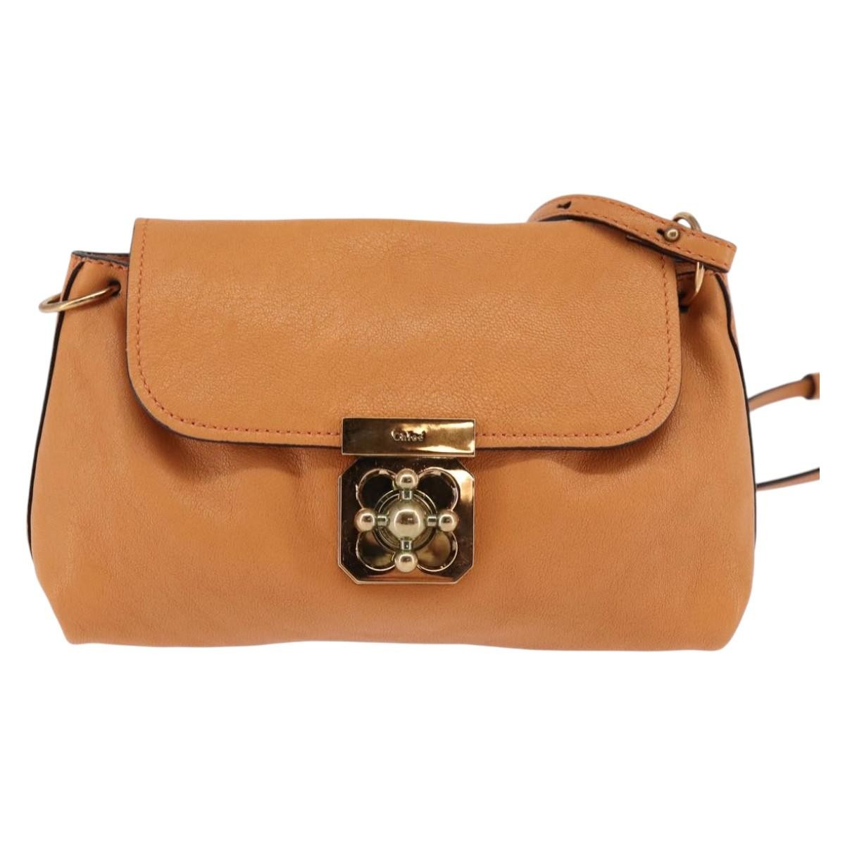 Chloe Elsie Leather Orange Leather Shoulder Bag Bag (Pre-Owned)