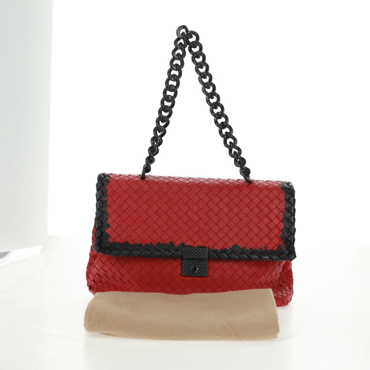 Bottega Veneta Glass Intrecciato Nappa With Snakeskin Red Leather Shoulder Bag Bag (Pre-Owned)