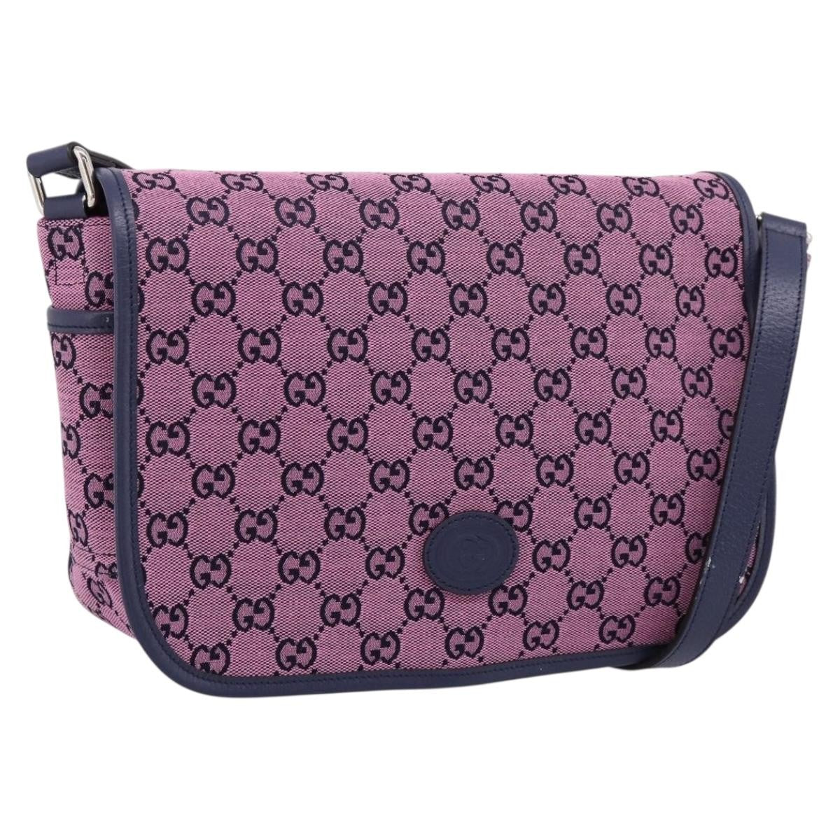 Gucci Children's Messenger Gg Canvas Pink Canvas Handbag (Pre-Owned)