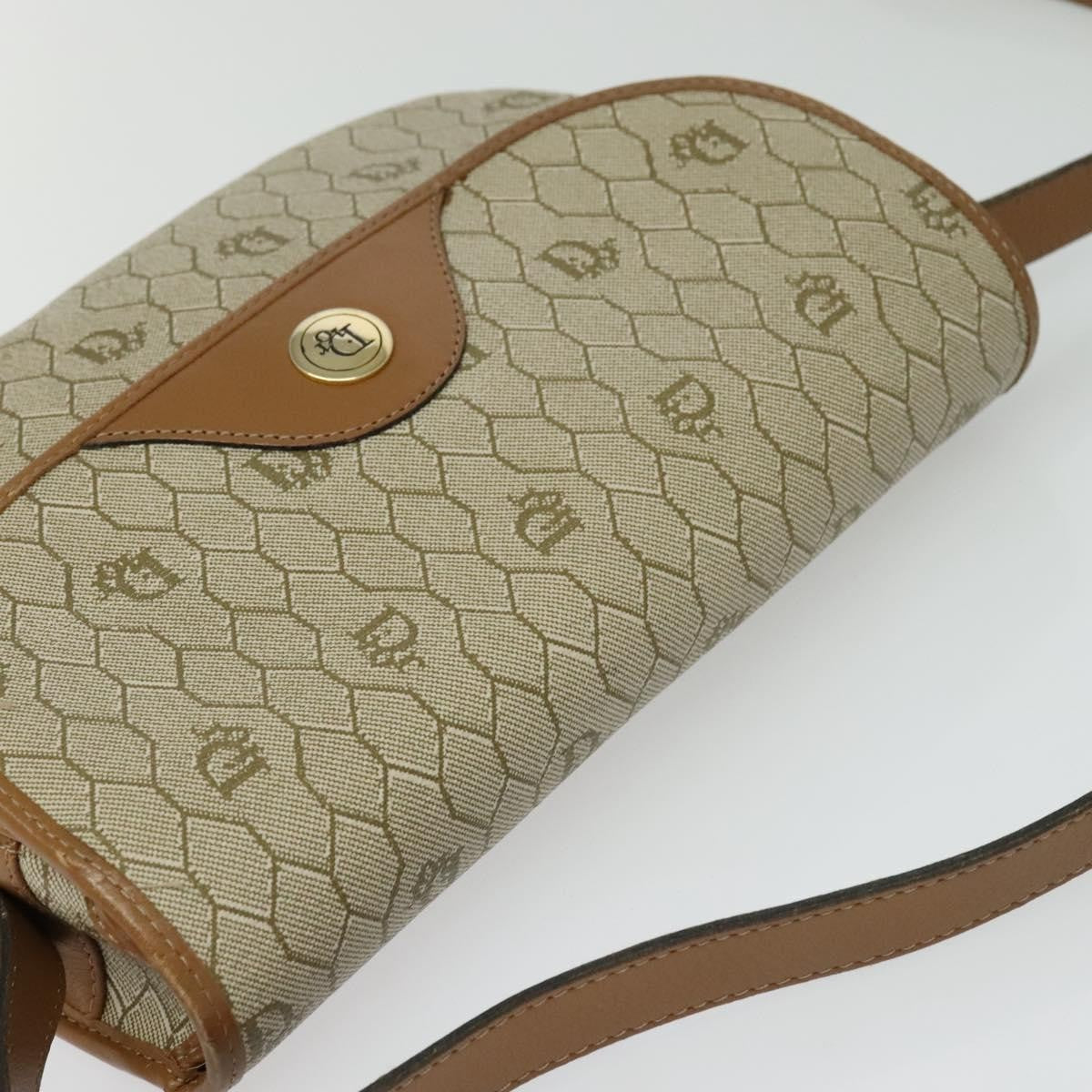Christian Dior Vintage Honeycomb Canvas Beige Canvas Shoulder Bag Bag (Pre-Owned)
