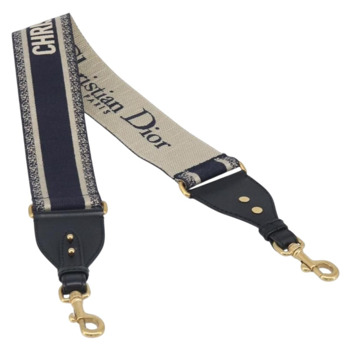 Christian Dior Shoulder Strap Embellished Canvas Navy Canvas Straps Accessory (Pre-Owned)