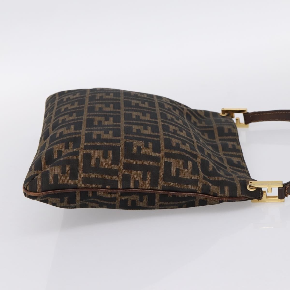 Fendi Shoulder Bag Zucca Brown Canvas Shoulder Bag Bag (Pre-Owned)