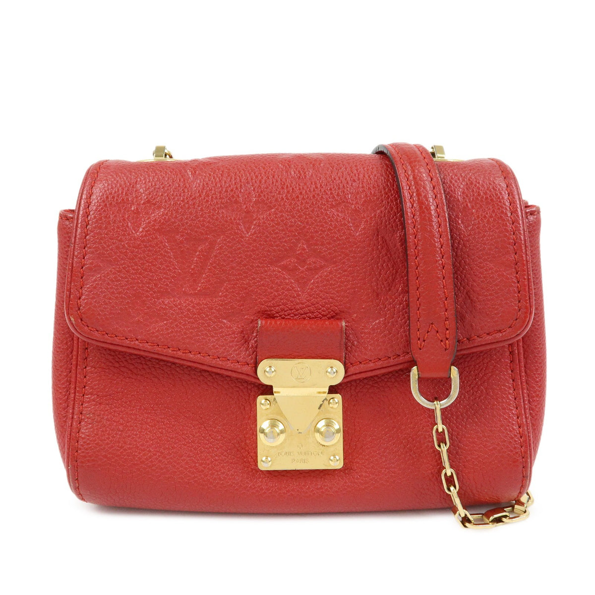Louis Vuitton Saint Germain Monogram Empreinte Leather Red Leather Handbag (Pre-Owned)