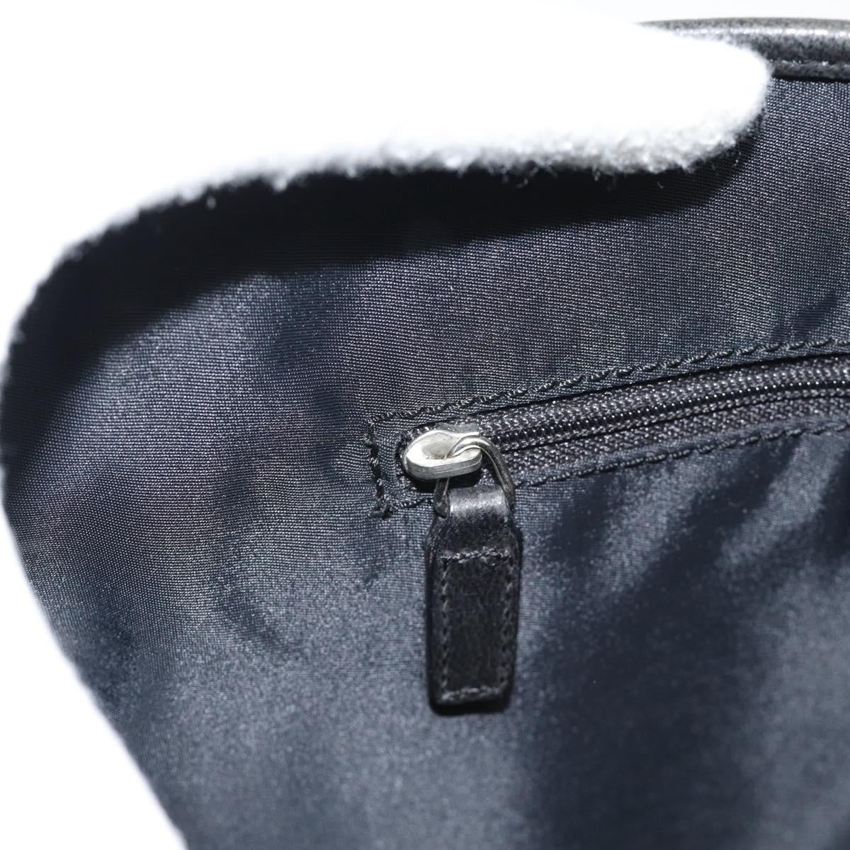 Christian Dior Vintage Open Pocket Diorissimo Canvas Black Canvas Tote Bag Bag (Pre-Owned)