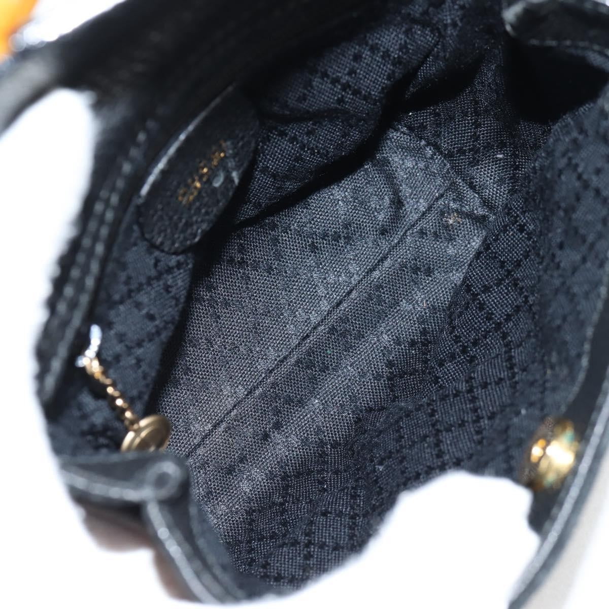 Gucci Vintage Bamboo Front Pocket Suede Black Suede Tote Bag Bag (Pre-Owned)