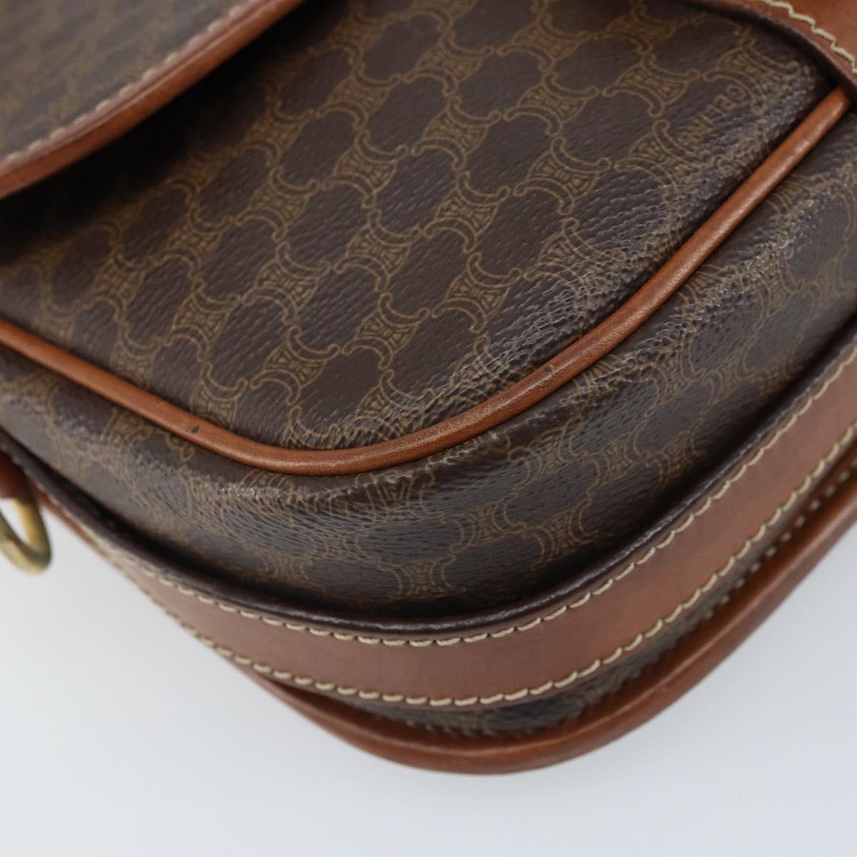 Celine Vintage Macadam Canvas And Leather Brown Pvc Shoulder Bag Bag (Pre-Owned)