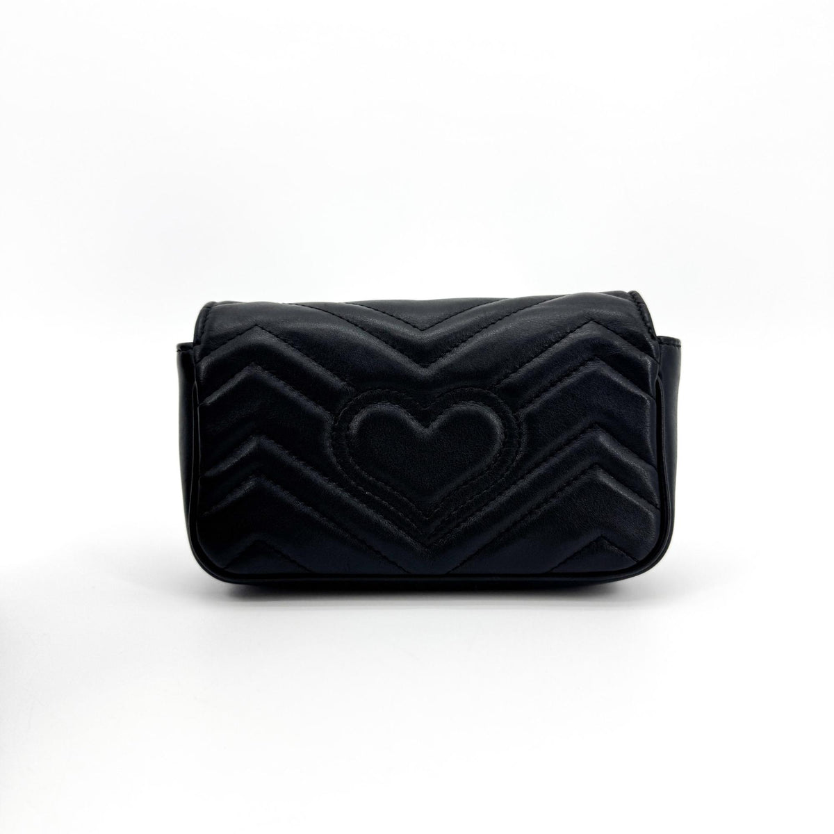 Gucci Gg Marmont Leather Black Leather Crossbody Bag Bag (Pre-Owned)