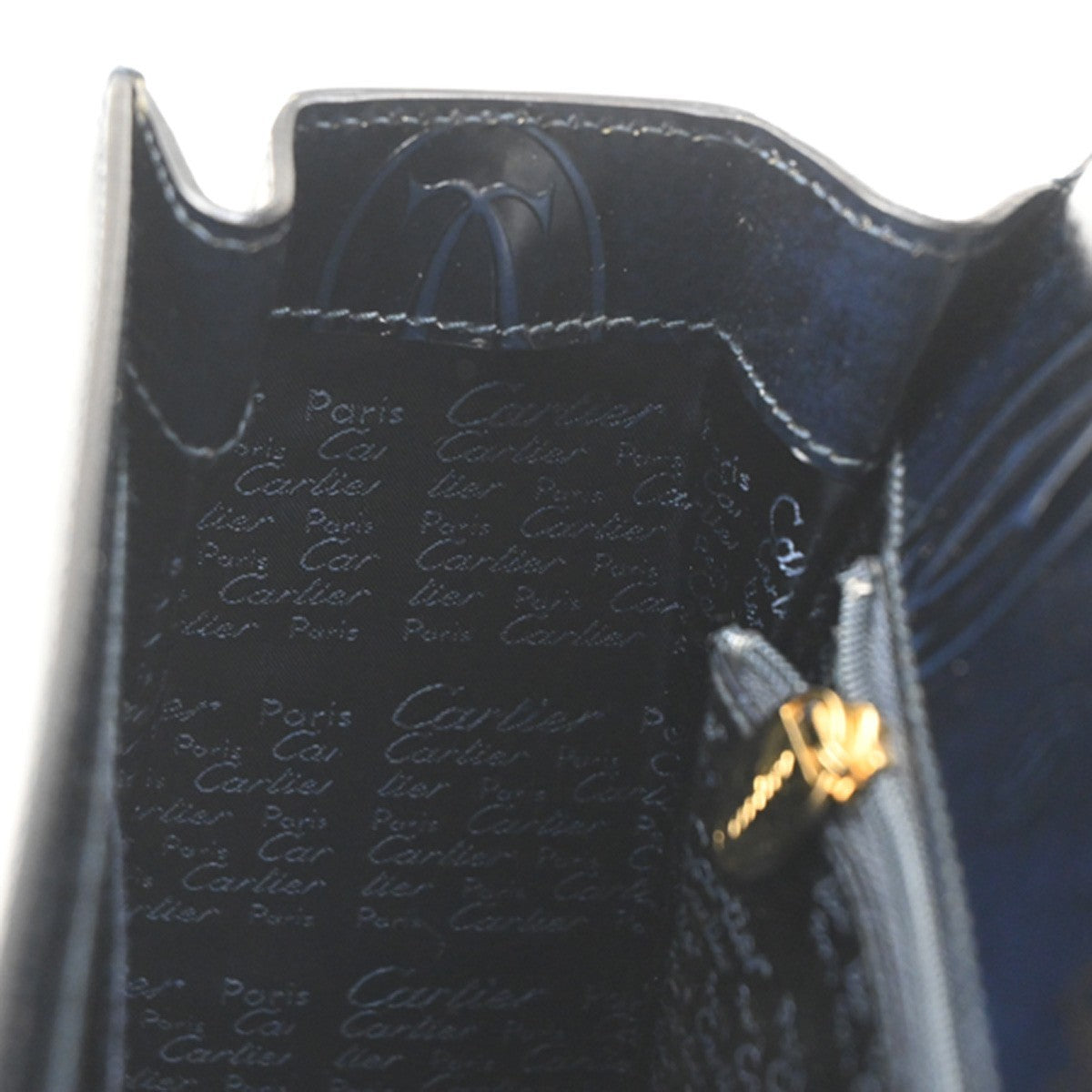 Cartier Happy Birthday Patent Leather Navy Patent_Leather Handbag (Pre-Owned)