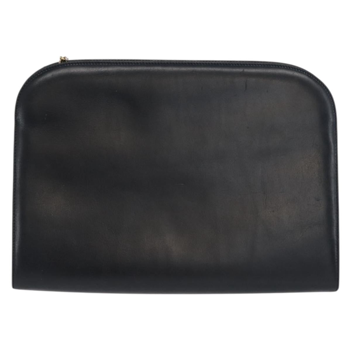 Salvatore Ferragamo Vintage Gancini Chain Leather Navy Leather Shoulder Bag Bag (Pre-Owned)