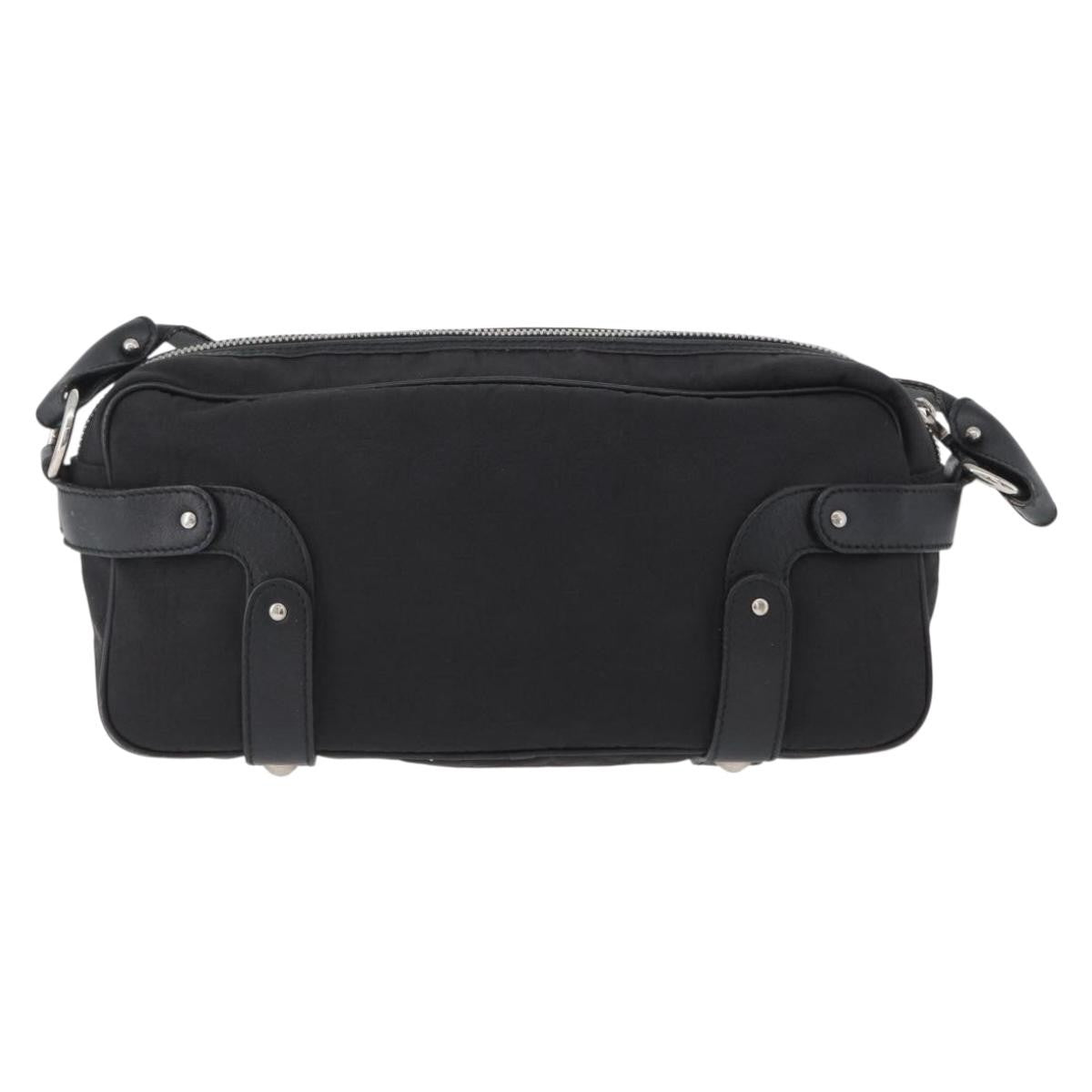 Salvatore Ferragamo Gancini Canvas Black Canvas Shoulder Bag Bag (Pre-Owned)