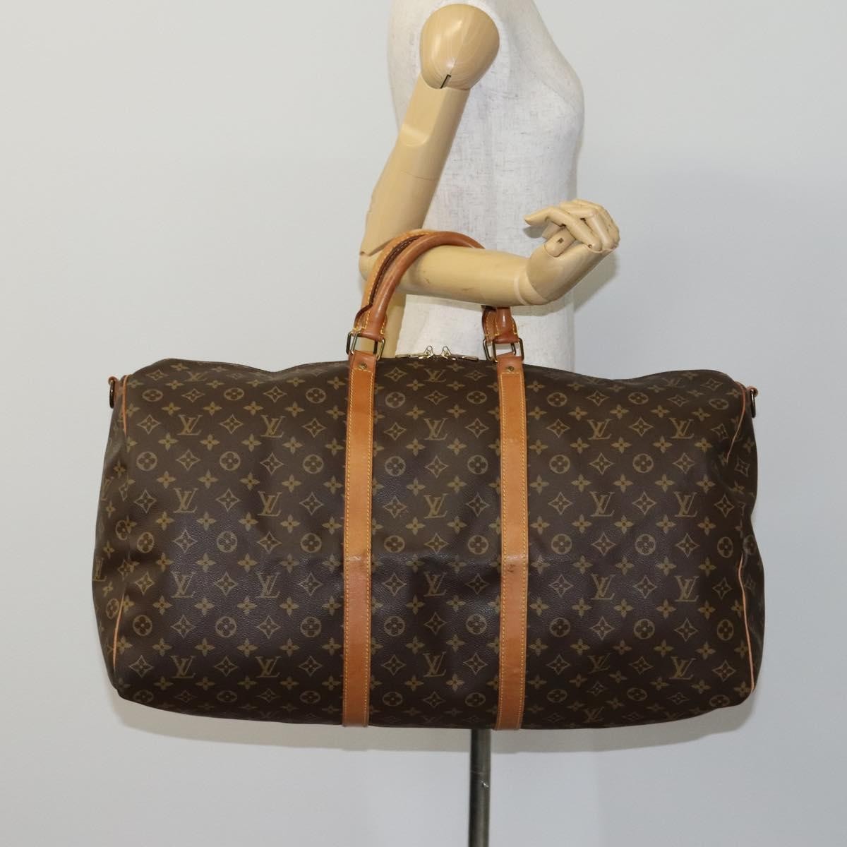 Louis Vuitton Keepall Bandouliere Monogram Canvas Brown Canvas Travel Bag Bag (Pre-Owned)