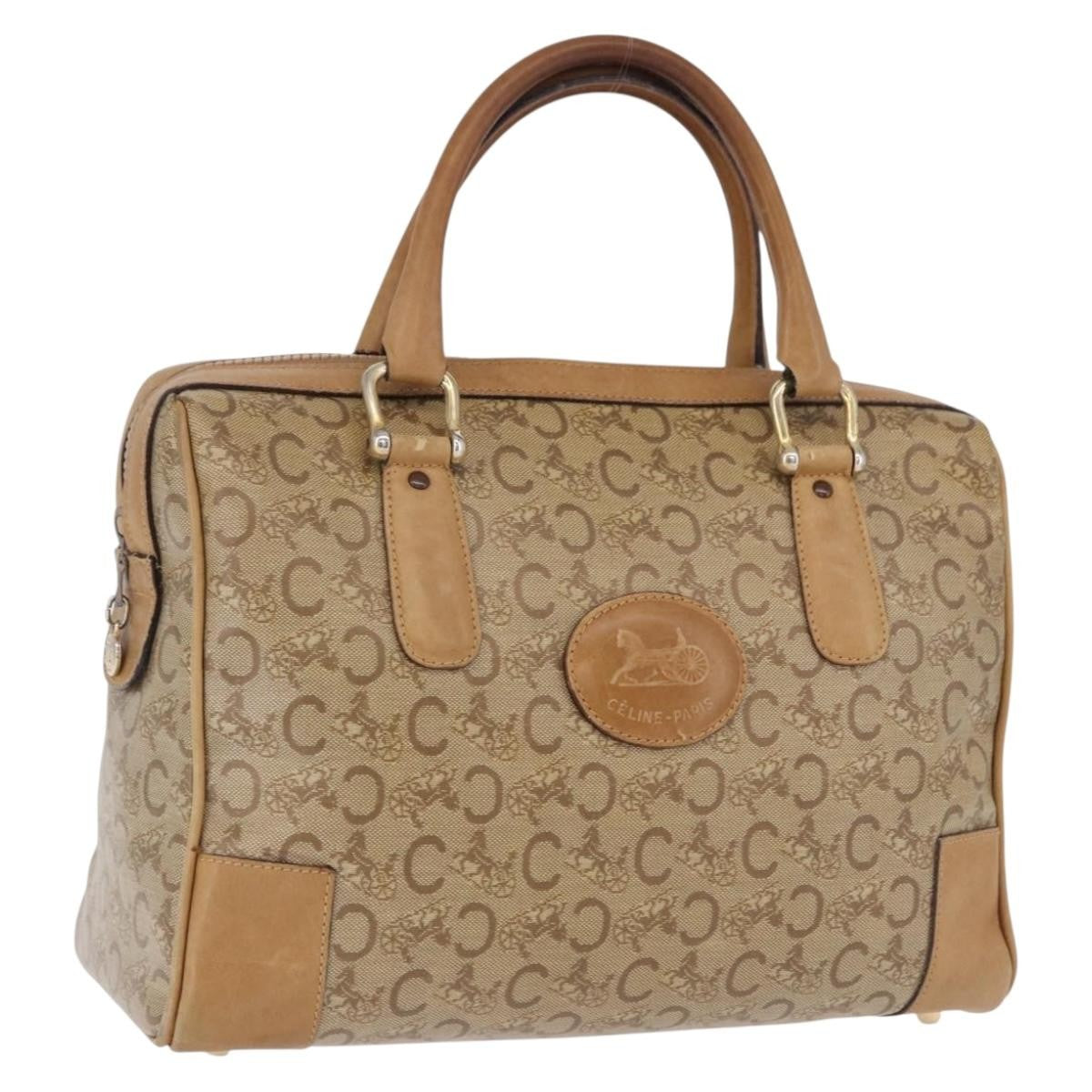Celine C Macadam Canvas Beige Canvas Handbag (Pre-Owned)