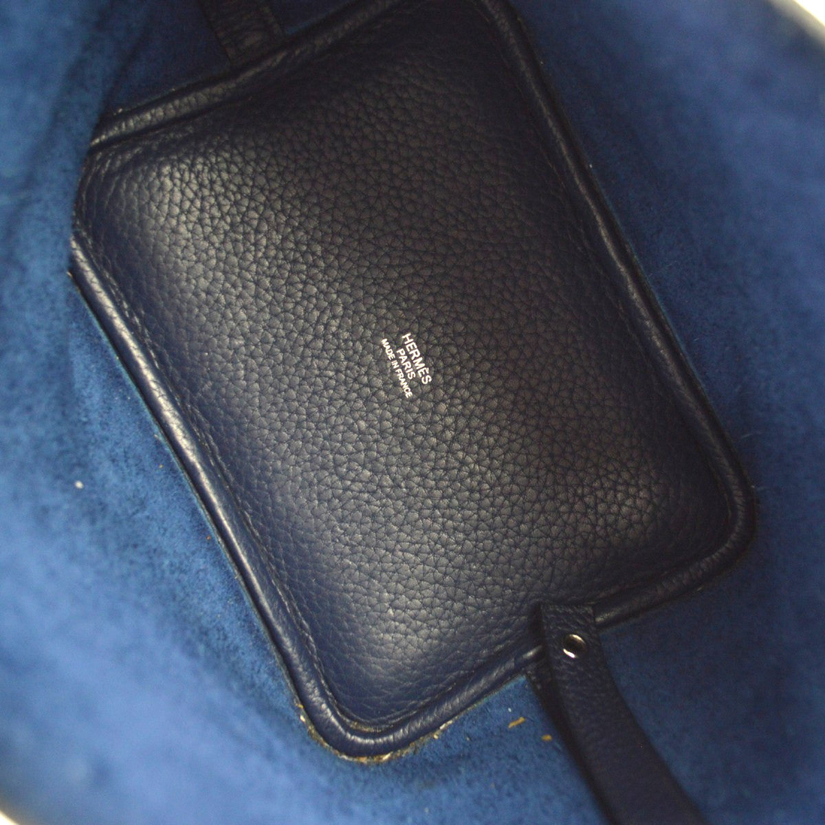 Hermes Picotin Lock Clemence Blue Leather Handbag (Pre-Owned)