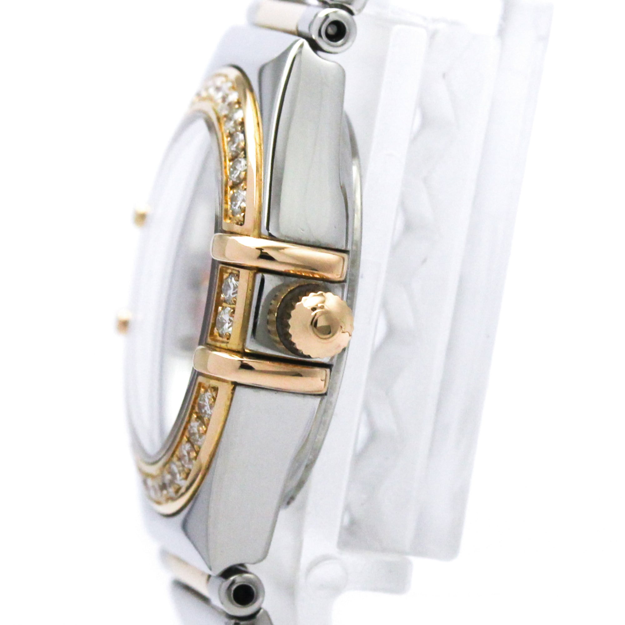 Omega Constellation Quartz Stainless Steel And Rose Gold With Diamond Bezel Watch (Pre-Owned)
