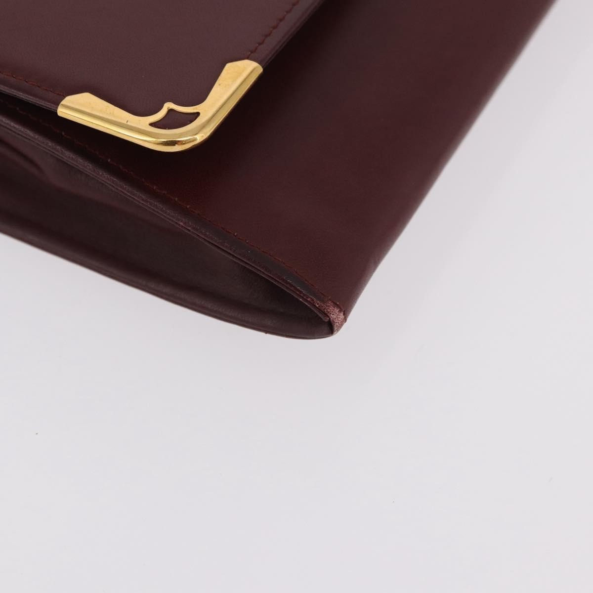 Cartier Must De Cartier Leather Burgundy Leather Clutche & Pouche Bag (Pre-Owned)