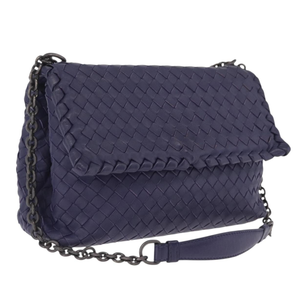 Bottega Veneta Olimpia Intrecciato Nappa Purple Leather Crossbody Bag Bag (Pre-Owned)