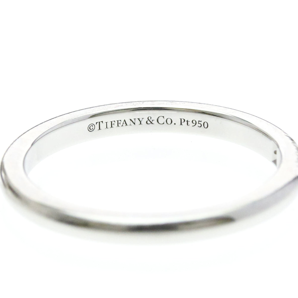 Tiffany & Co. Forever Wedding Band 950 Platinum With Diamonds Silver Platinum Ring Jewelry (Pre-Owned)