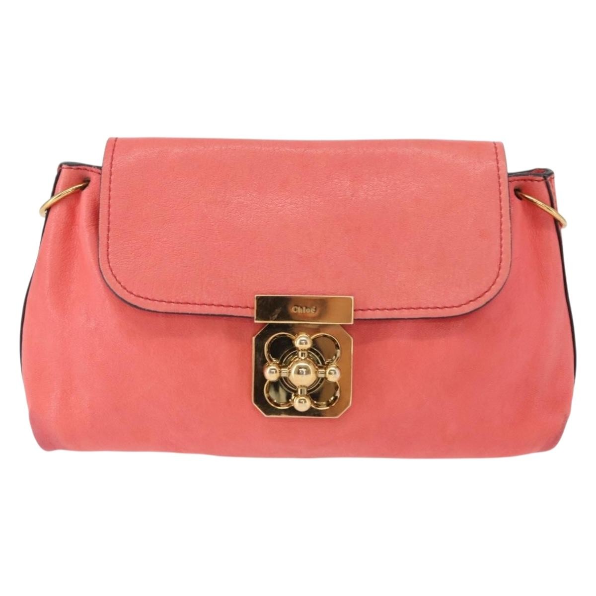 Chloe Elsie Leather Pink Leather Shoulder Bag Bag (Pre-Owned)