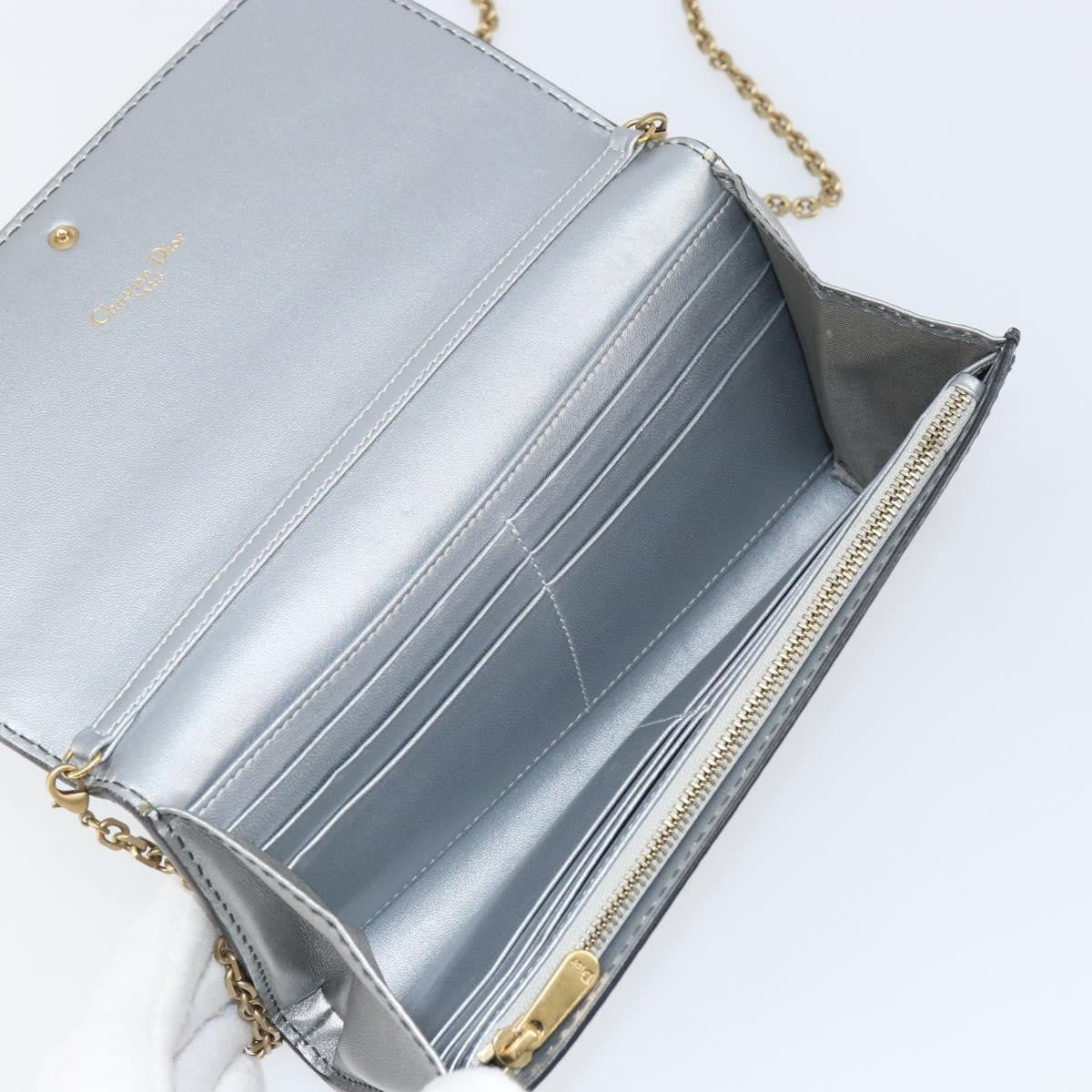 Christian Dior J'adior Croisiere Chain Leather Silver Leather Clutche & Pouche Bag (Pre-Owned)