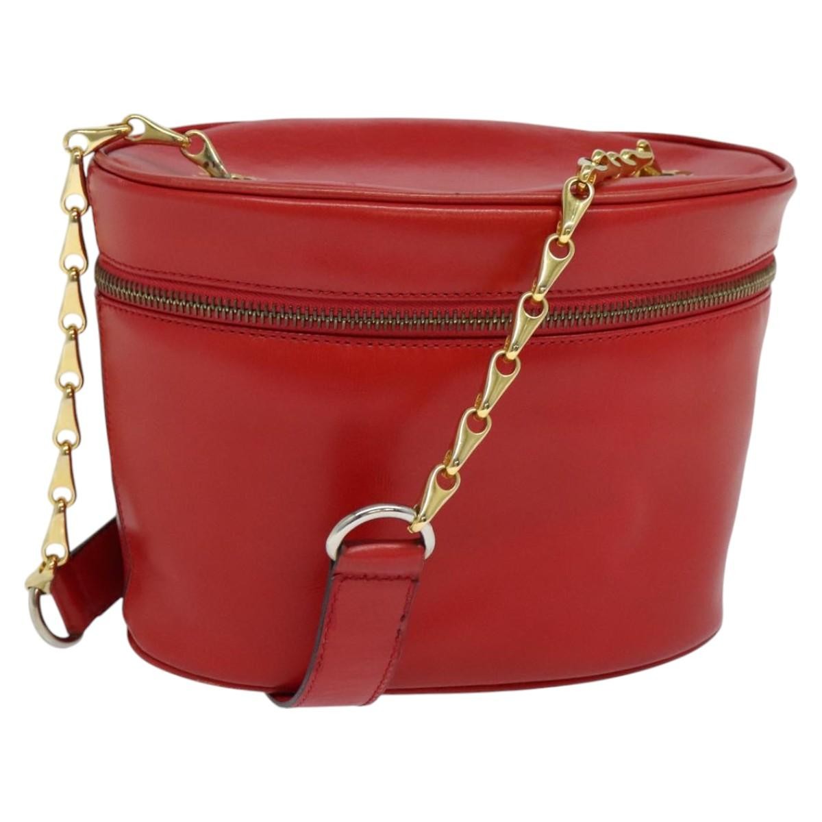 Celine Vanity Leather Red Leather Shoulder Bag Bag (Pre-Owned)