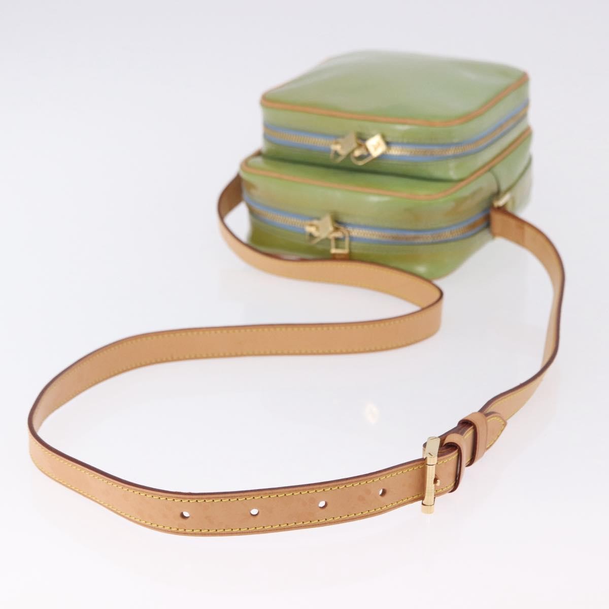 Louis Vuitton Wooster Monogram Vernis Green Patent_Leather Handbag (Pre-Owned)