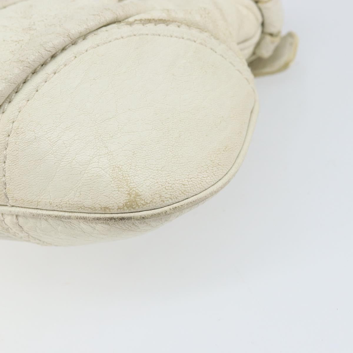 Salvatore Ferragamo Gancini Leather White Leather Handbag (Pre-Owned)
