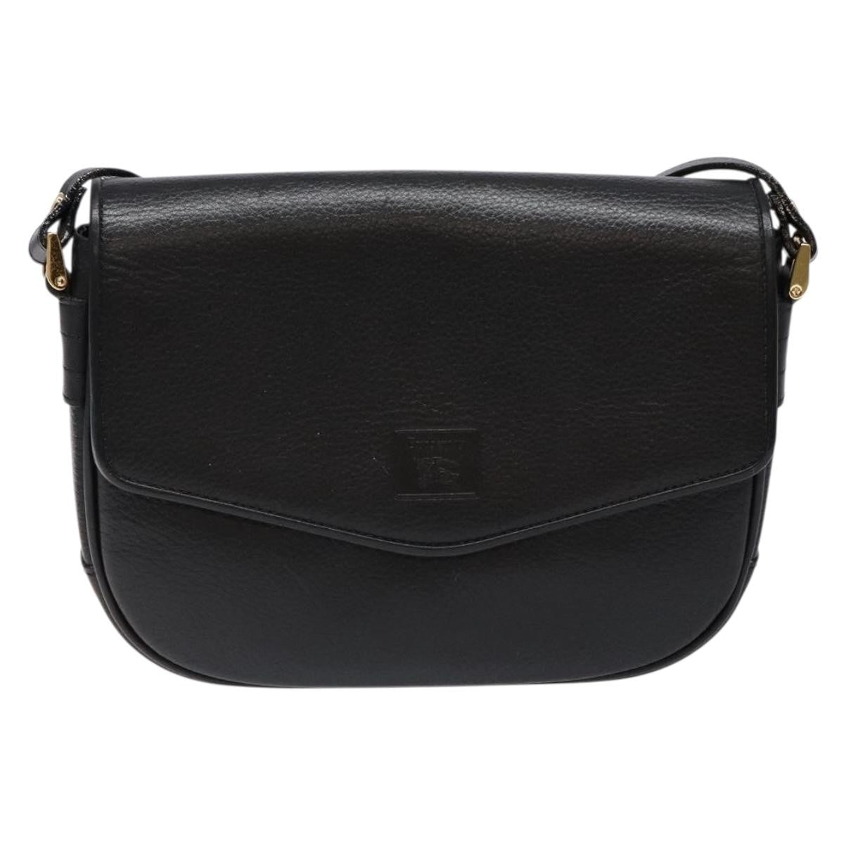 Burberry Flap Shoulder Leather Black Leather Shoulder Bag Bag (Pre-Owned)
