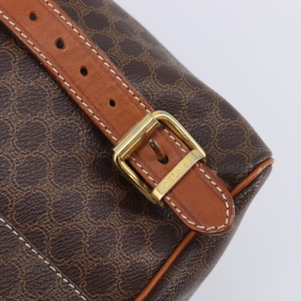 Celine Vintage Macadam Canvas Brown Canvas Backpack Bag (Pre-Owned)