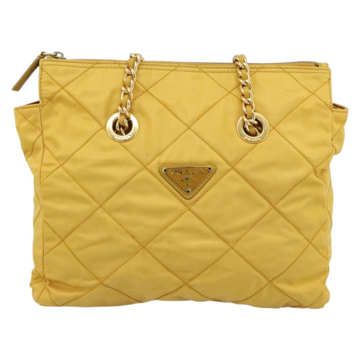 Prada Re-Edition 1995 Chain Quilted Re-Nylon Yellow Nylon Tote Bag Bag (Pre-Owned)