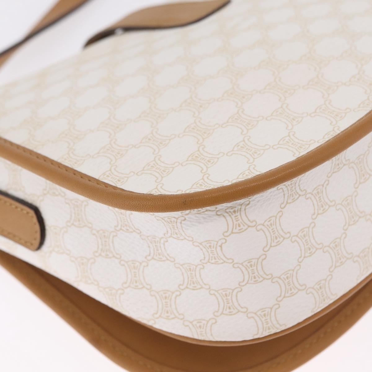 Celine Macadam Shoulder Canvas White Canvas Crossbody Bag Bag (Pre-Owned)