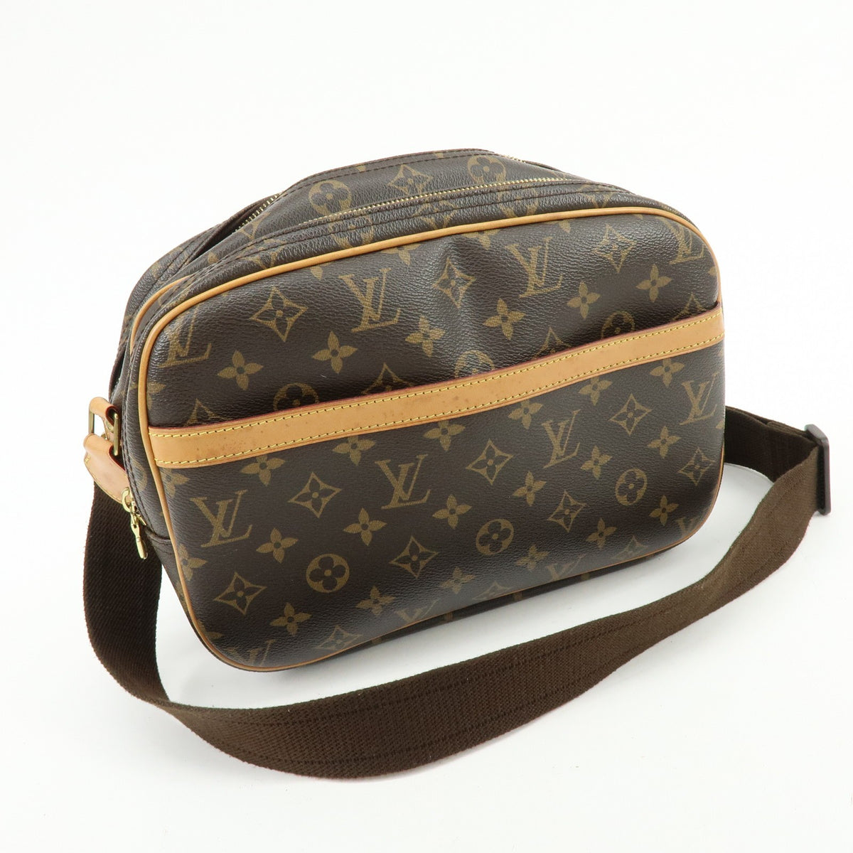 Louis Vuitton Reporter Monogram Canvas Brown Canvas Shoulder Bag Bag (Pre-Owned)