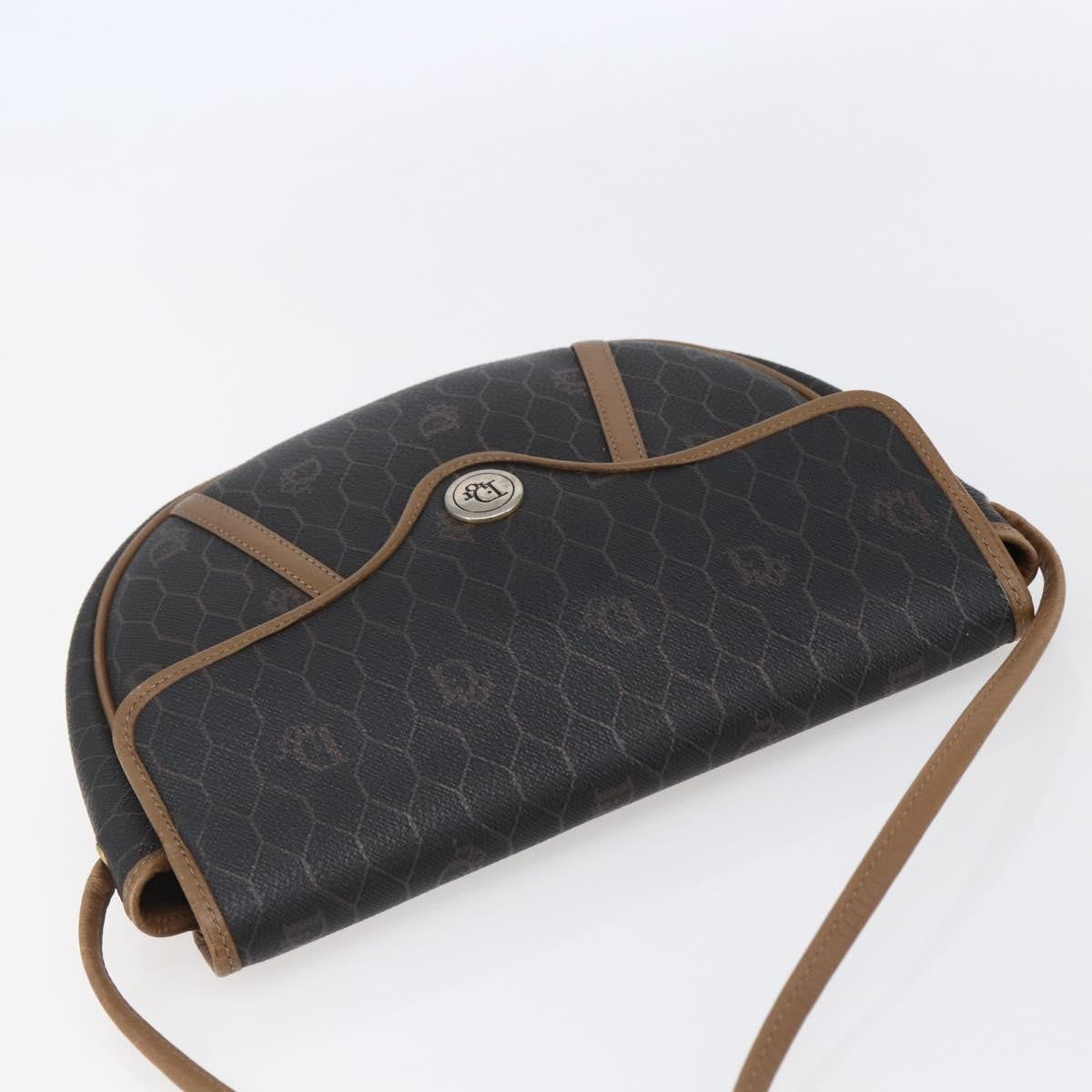 Christian Dior Vintage Honeycomb Flap Canvas And Leather Black Canvas Shoulder Bag Bag (Pre-Owned)