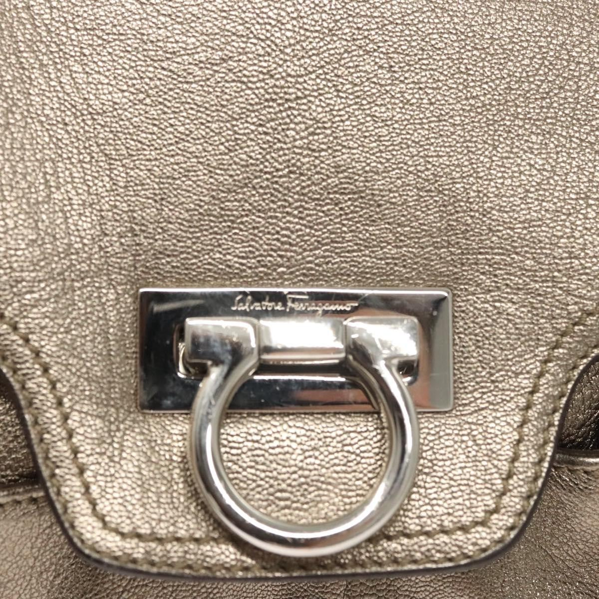 Salvatore Ferragamo Sofia Satchel Leather Gold Leather Shoulder Bag Bag (Pre-Owned)