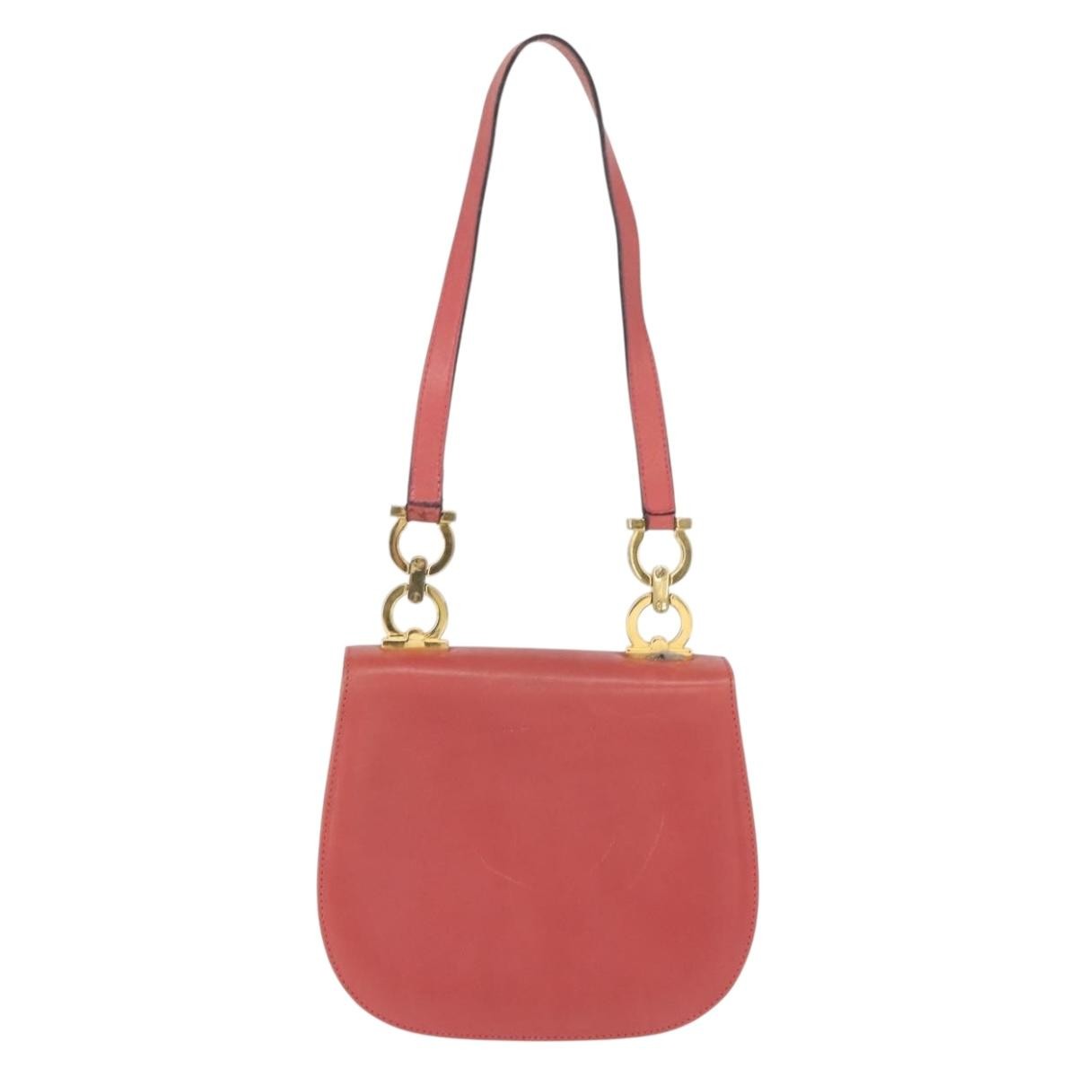 Salvatore Ferragamo Gancini Leather Pink Leather Shoulder Bag Bag (Pre-Owned)