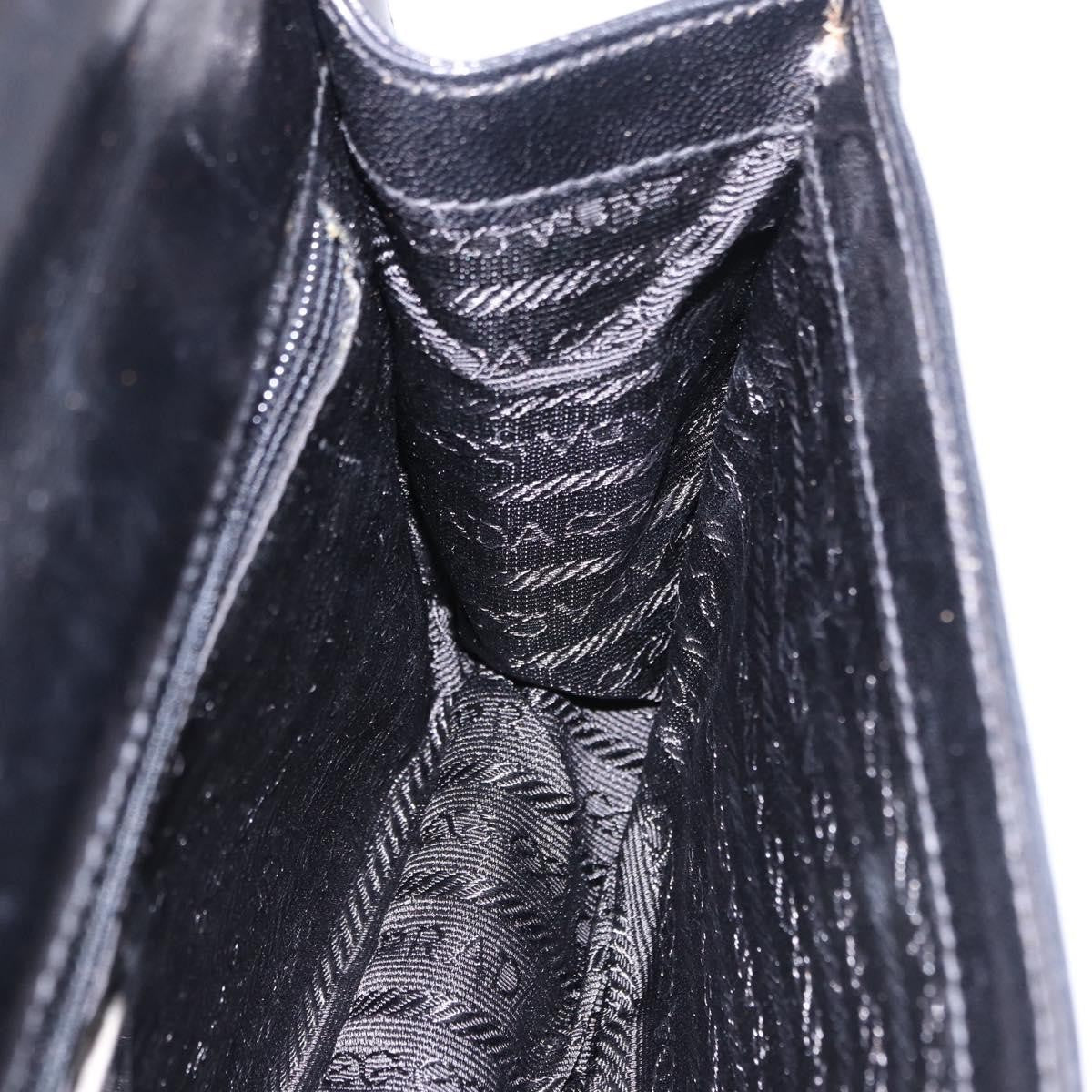 Prada Chain Shoulder Leather Black Leather Shoulder Bag Bag (Pre-Owned)