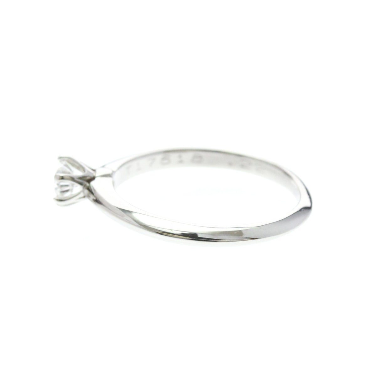 Tiffany & Co. Tiffany Setting Solitaire Platinum With Rbc Diamond G/Vvs2 Silver Platinum Ring Jewelry (Pre-Owned)
