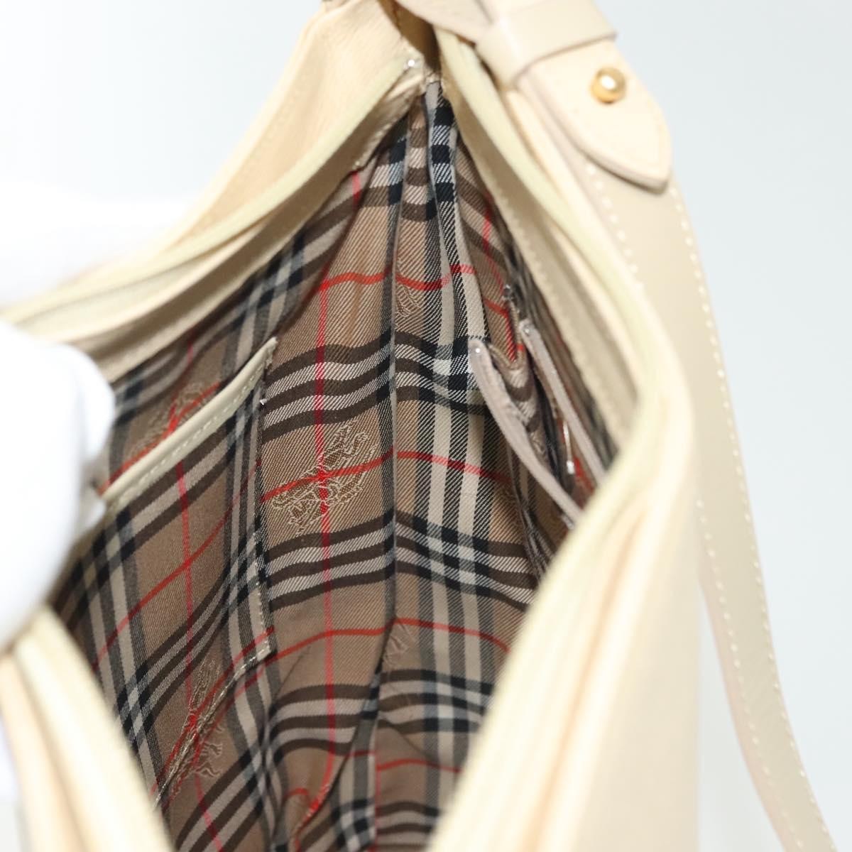 Burberry Shoulder Leather Beige Leather Shoulder Bag Bag (Pre-Owned)