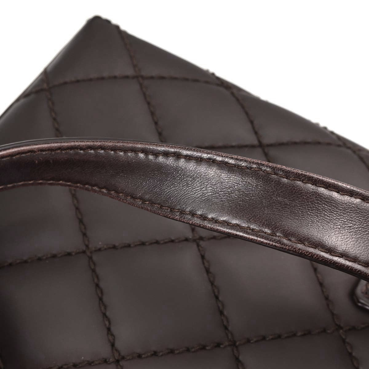 Chanel Surpique Quilted Leather Brown Leather Tote Bag Bag (Pre-Owned)