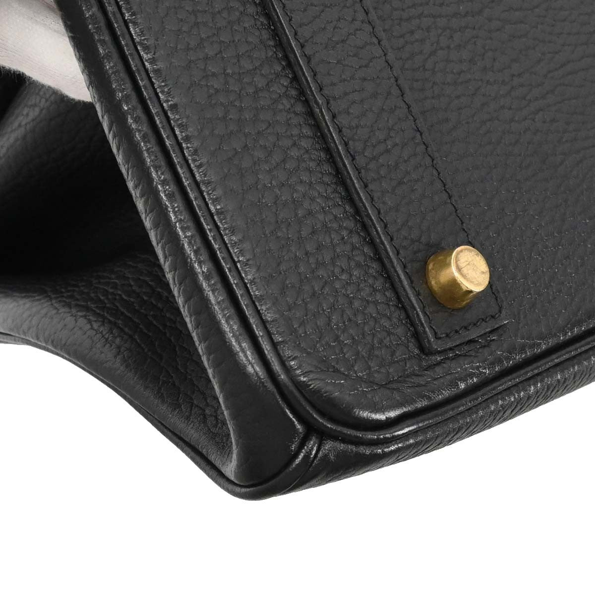 Hermes Birkin Black Ardennes With Gold Hardware Black Leather Handbag (Pre-Owned)