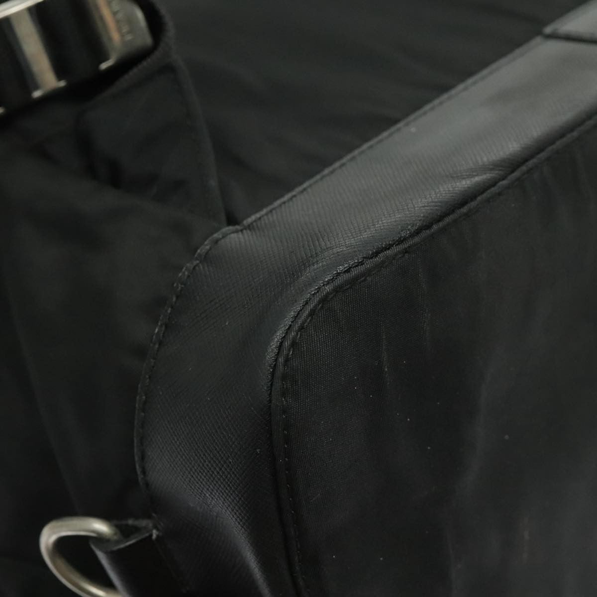 Prada Double Front Pocket Tessuto Black Nylon Backpack Bag (Pre-Owned)