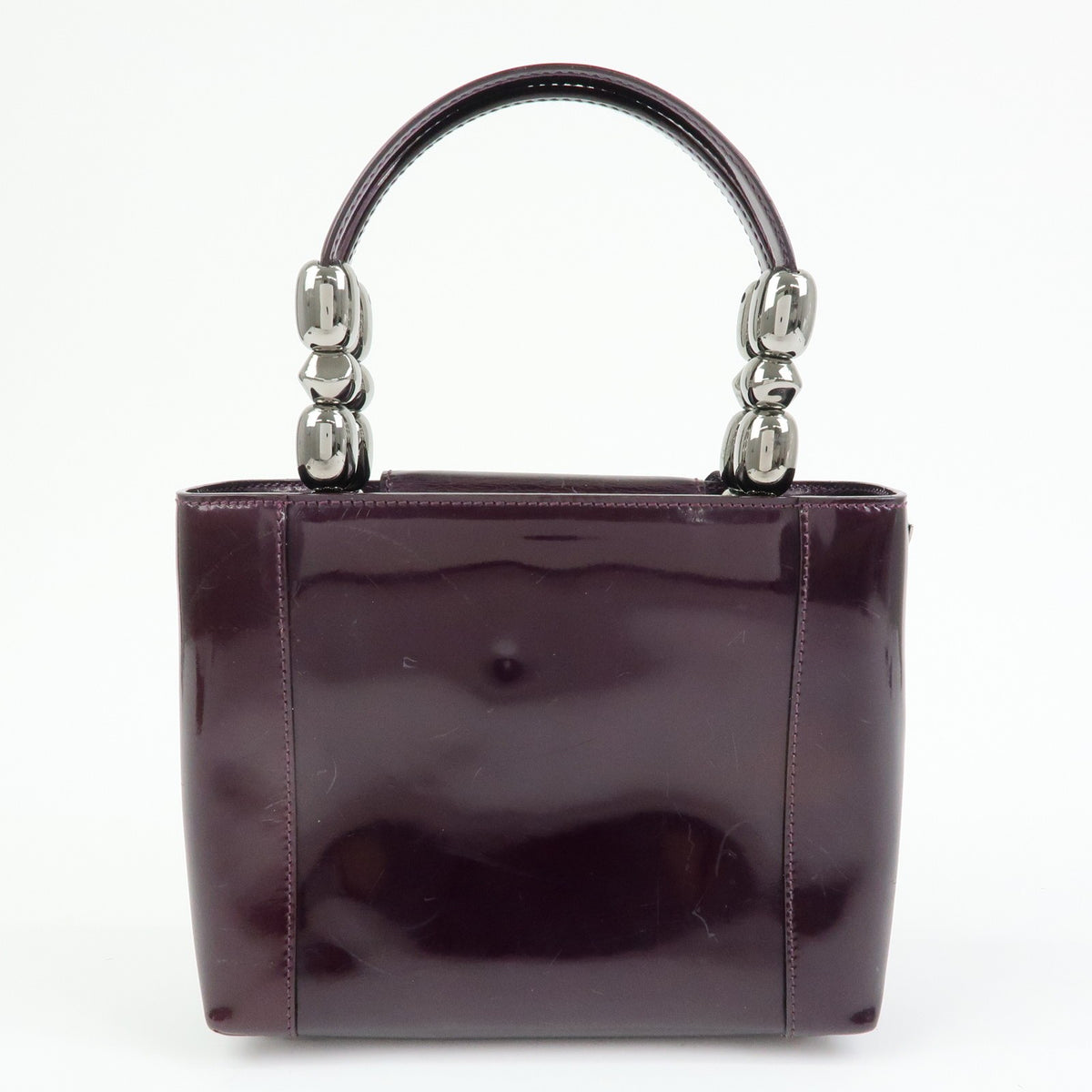 Christian Dior Handbag Leather Purple Patent_Leather Handbag (Pre-Owned)
